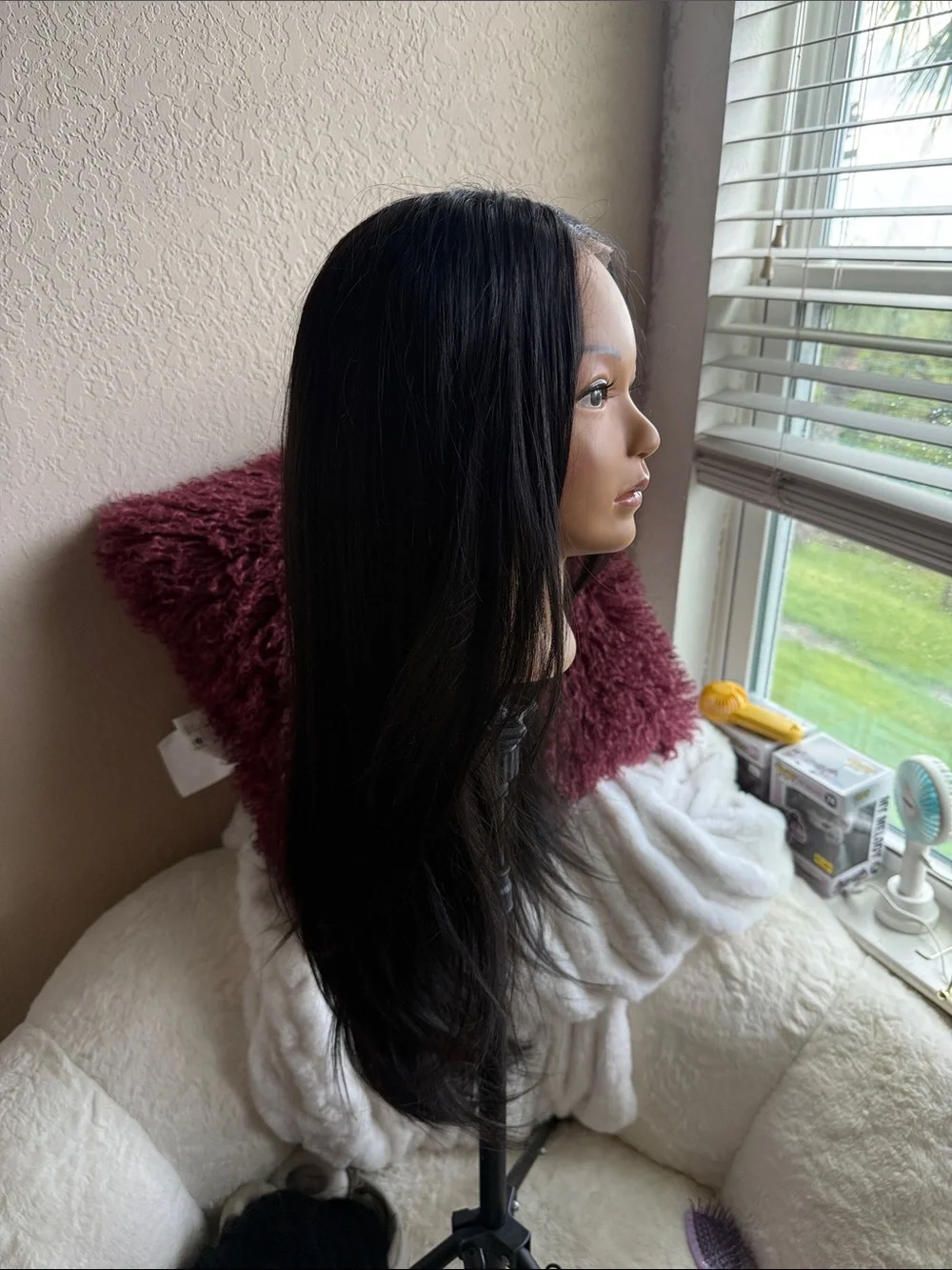 Natural Black 13x6 Glueless HD Lace Front Wig 26 inches brunette